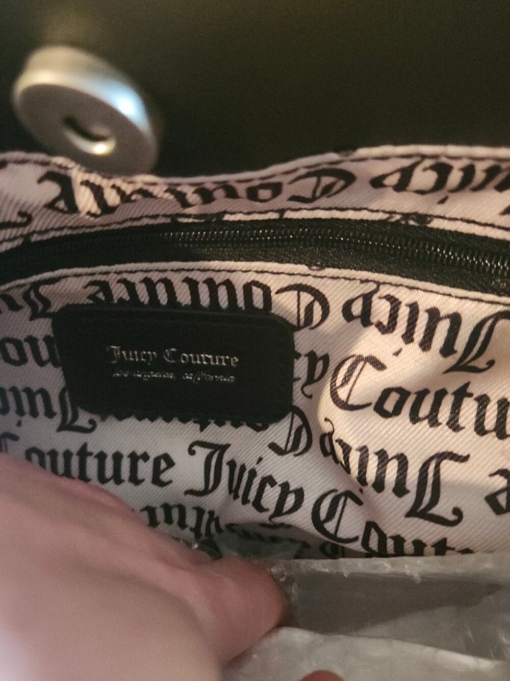 Black juicy couture hobo bag with chain new - Picture 3 of 5